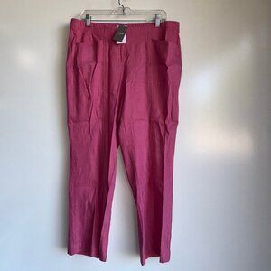 NWT J.JILL Flax Linen Stretch Pull-On Crop Pants Size Large Petite